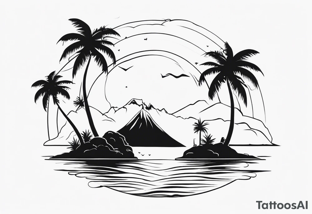 Tropical islands tattoo idea