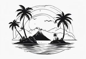 Tropical islands tattoo idea