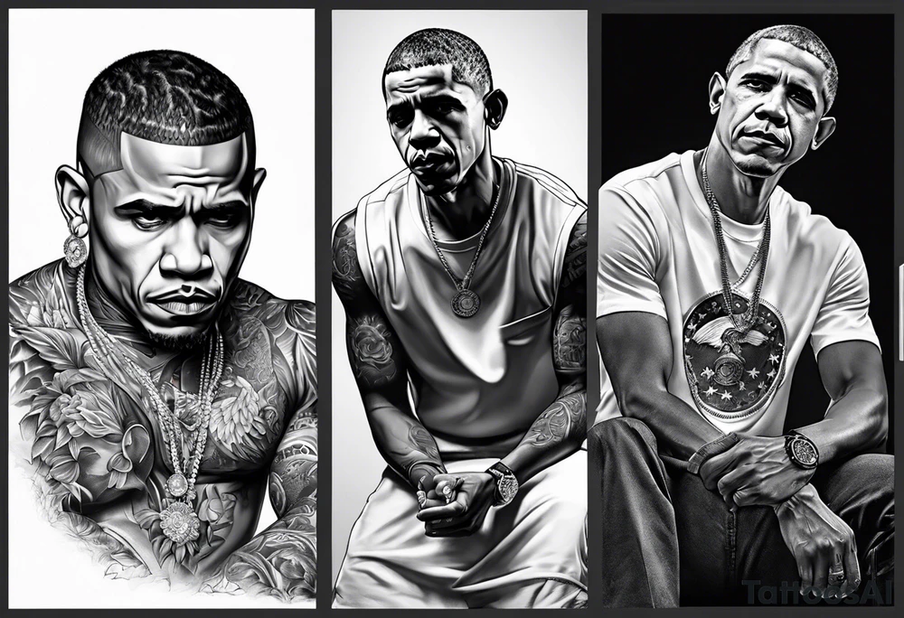 baby of dababy and obama tattoo idea