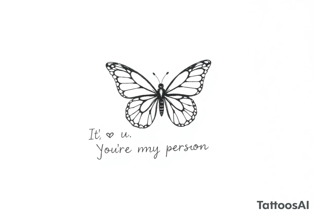 Chain link chain, butterfly, i ♥️ u alan knutson, you're my person tattoo idea