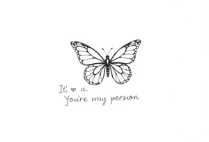 Chain link chain, butterfly, i ♥️ u alan knutson, you're my person tattoo idea