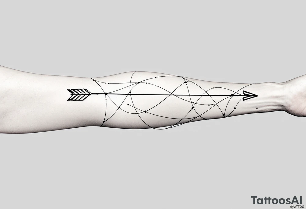 Small bow and arrow tattoo idea