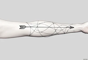 Small bow and arrow tattoo idea