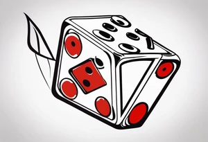 “lukie” with dice to right and cherry to left tattoo idea