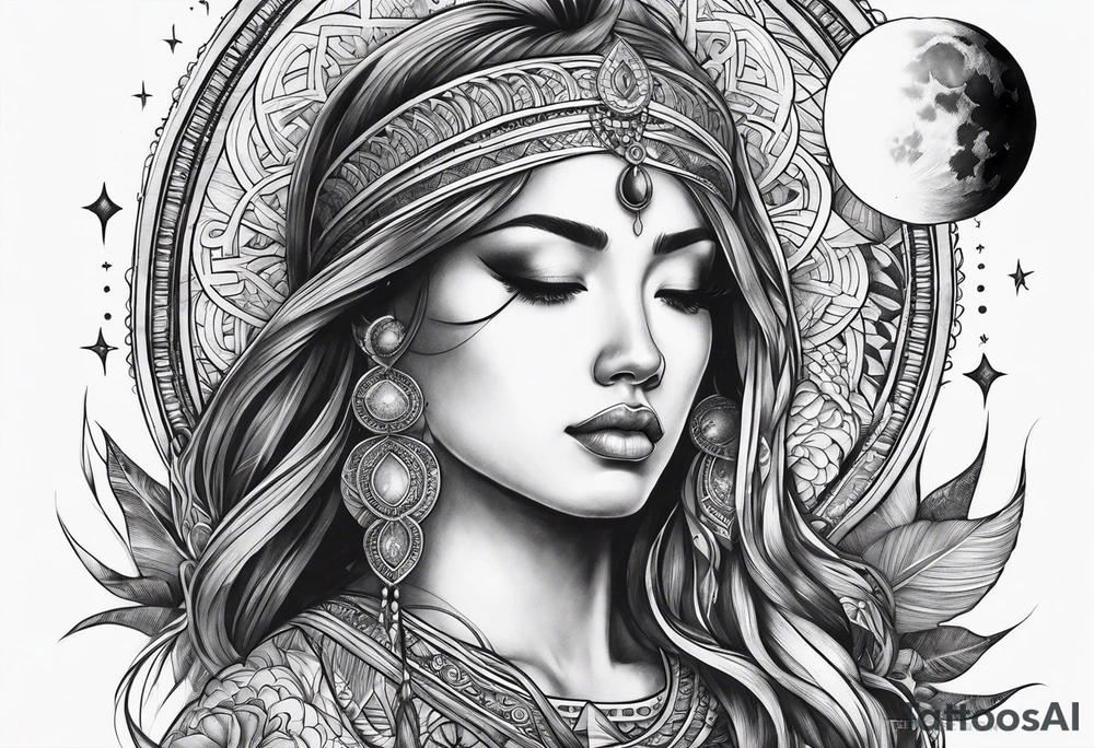 sacred moon tattoo idea