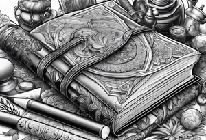 Books with pencil tattoo idea