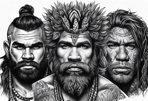 Cavemen with wooly rhino tattoo idea