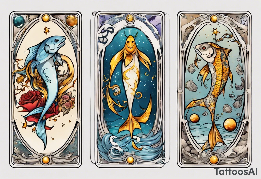 pisces tarot card tattoo idea