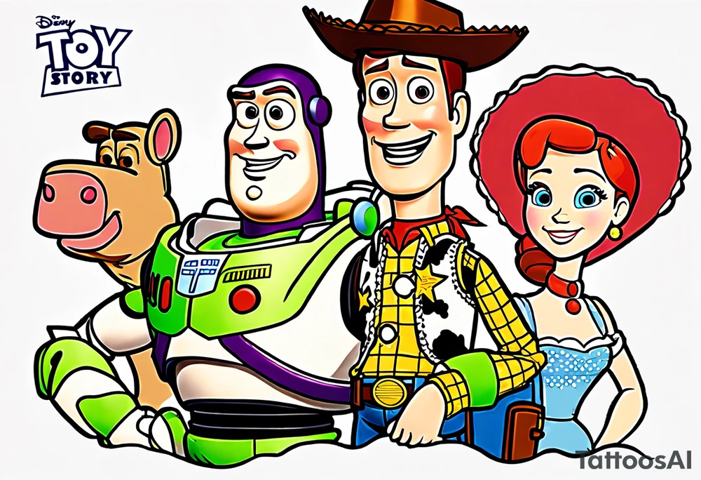 toy story portrait characters tattoo idea