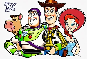 toy story portrait characters tattoo idea