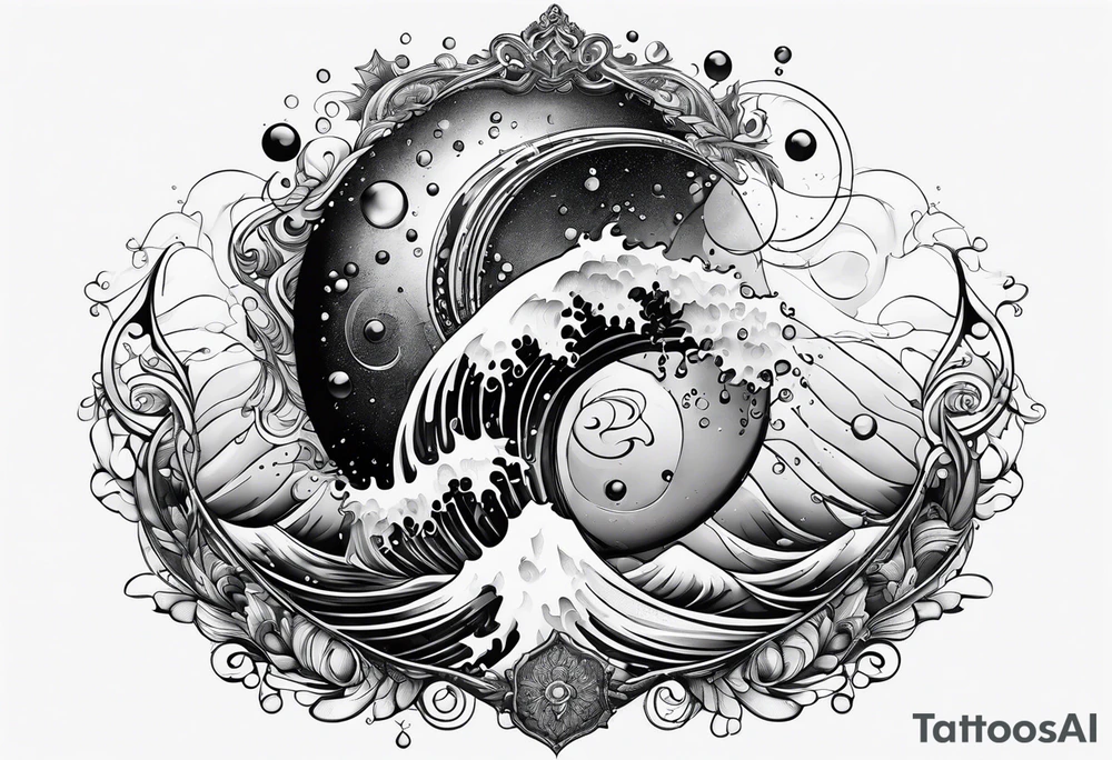 water drop falling into ocean tattoo idea