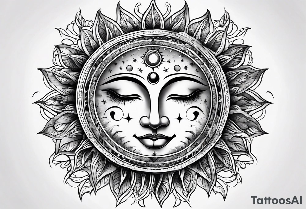 moon and sun tattoo idea