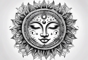 moon and sun tattoo idea