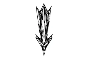 thick arrow look down tattoo idea