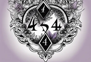 The number 444, god is greater than the highs and lows, the word grit, acronym ACE and a violet tattoo idea