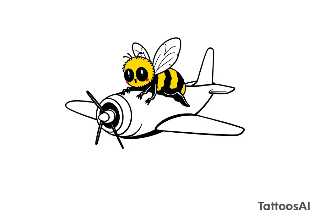 Bumblebee on a jet plane tattoo idea