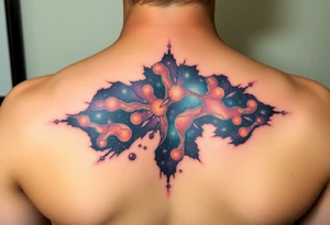 Beautiful and epic 3d milky way that appears to be coming out of the skin tattoo idea