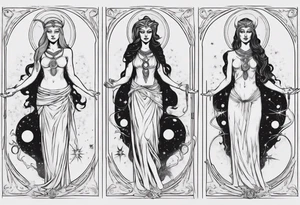 The High Priestesses. Hecate, Artemis and Selene as one. Representing Magic, Intuition and The Moon. tattoo idea