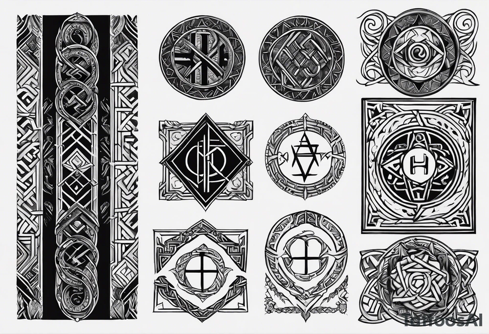 Ancient Norse runes inscribed along your forearm or wrist, symbolizing wisdom, strength, and guidance from the Hávamál. You could select a few verses that have resonated with you and represent your own values. tattoo idea