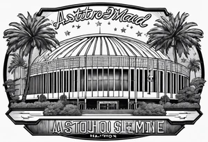 Half Houston Astrodome and half Minute Maid Park tattoo idea