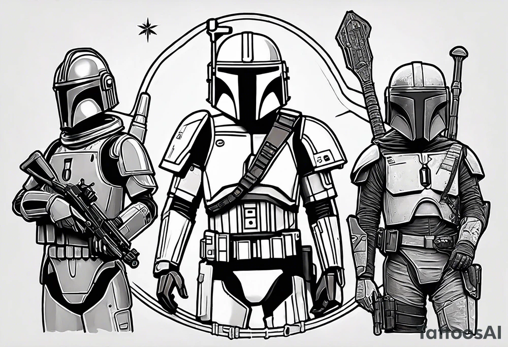 Love, Death & Robots, star wars, mandalorian tattoo idea