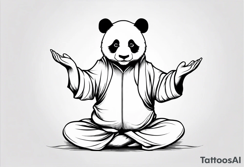 Panda in Yoga Pose tattoo idea