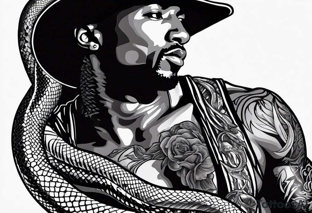 Kobe Logo with black mamba snake wrapped around tattoo idea
