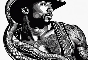 Kobe Logo with black mamba snake wrapped around tattoo idea