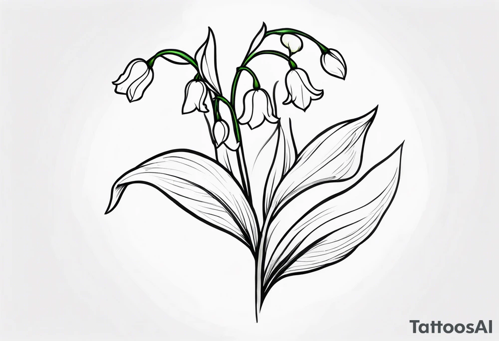 Neo traditional lily of the valley tattoo idea