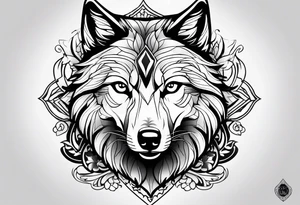 Pretty wolf tattoo idea