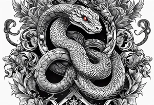 worn cross, and a viper as the serpent, only one serpent tattoo idea