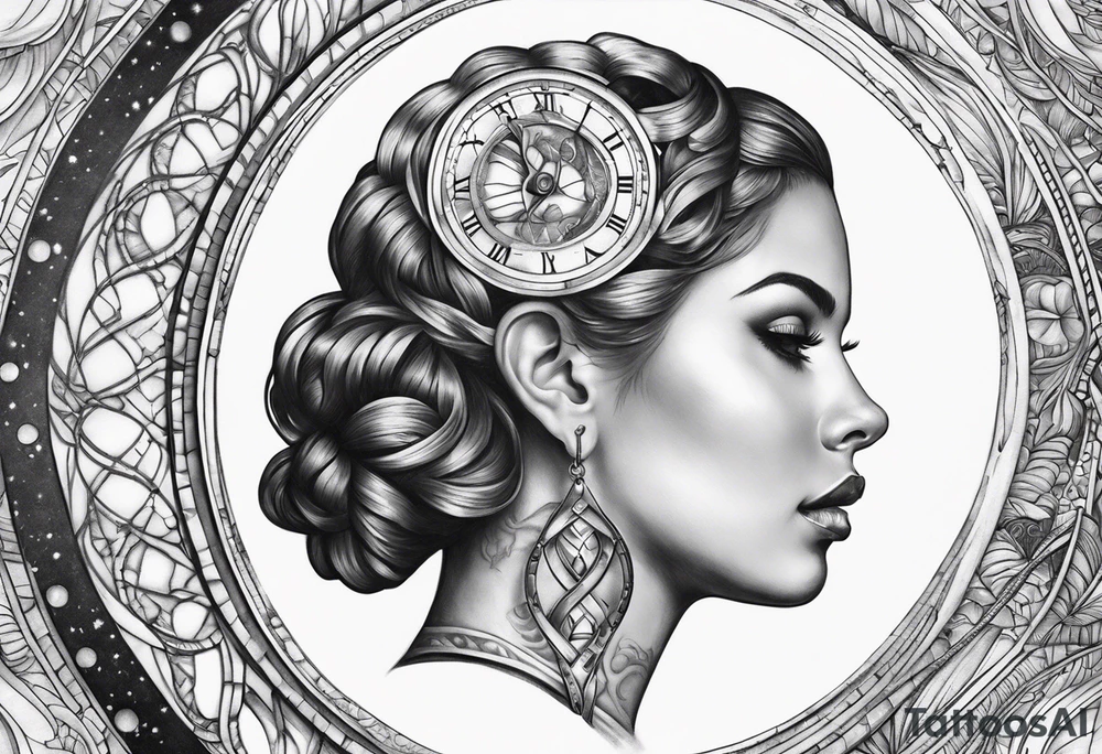 Sagittal brain inside hourglass tattoo idea