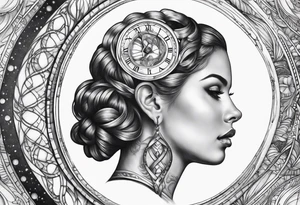 Sagittal brain inside hourglass tattoo idea