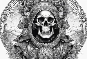 Universe with a full skeleton tattoo idea