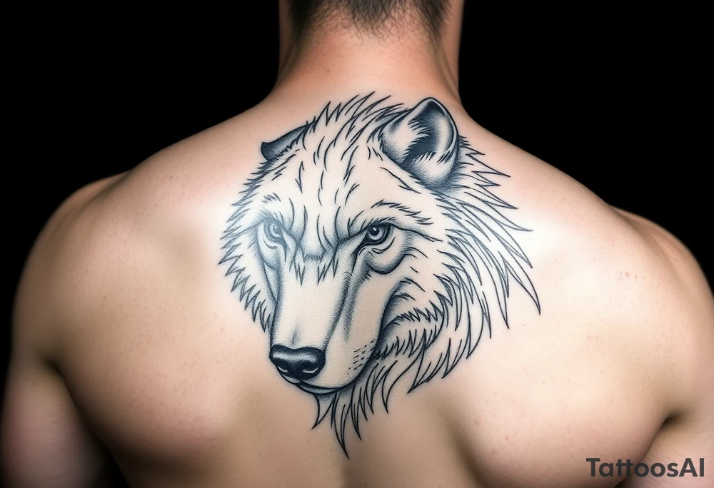 A solitary yet sublime and noble wolf and its progeny the face. for  left arm tattoo tattoo idea