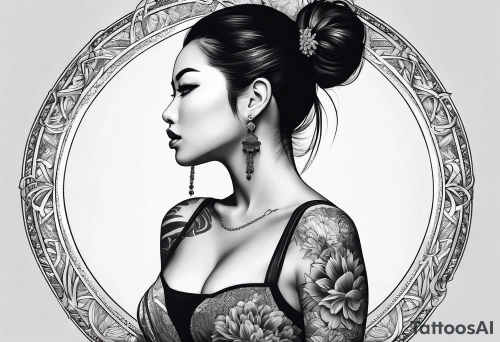 woman with big boobs tattoo idea
