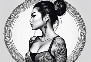 woman with big boobs tattoo idea