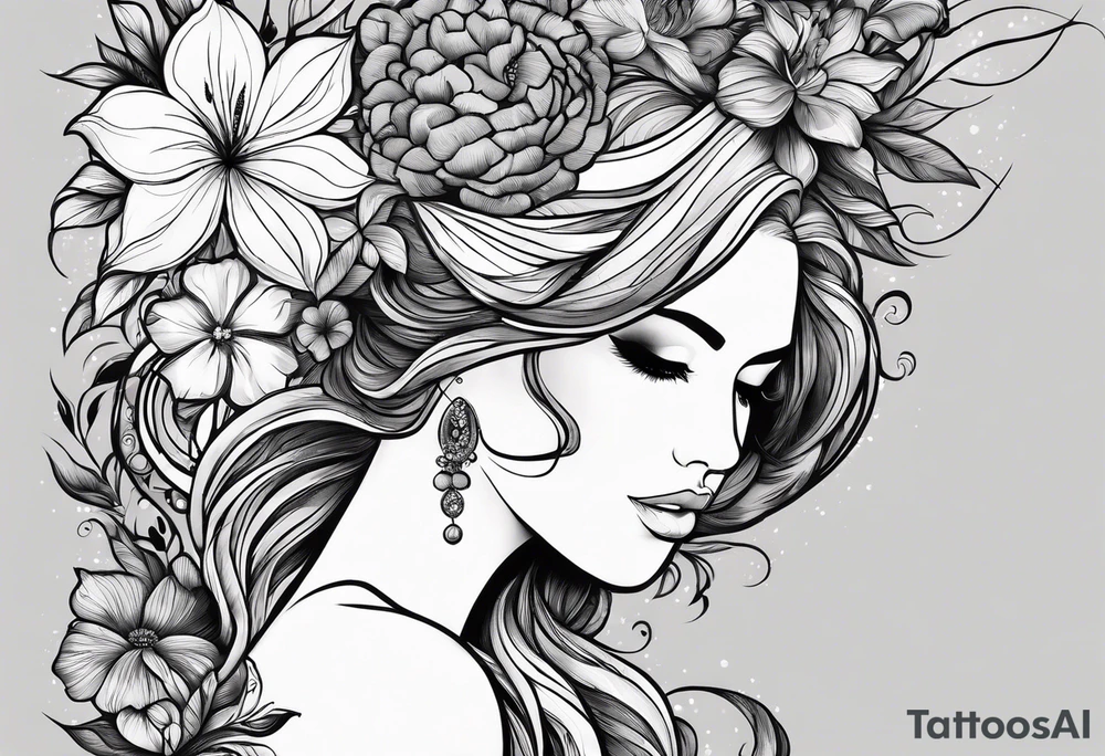 This phrase 'God grant me the serenity to accept the things I cannot change, Courage to change the things I can, and Wisdom to know the difference.' In a flower tattoo idea