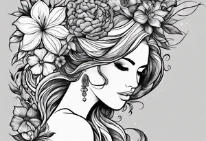This phrase 'God grant me the serenity to accept the things I cannot change, Courage to change the things I can, and Wisdom to know the difference.' In a flower tattoo idea