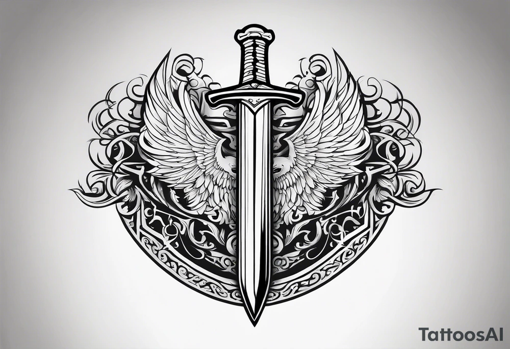 Valhalla sword shield tattoo idea