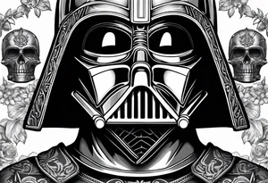 Darth Vader in Roman gladiator style with skulls tattoo idea