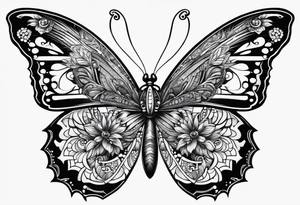 Butterfly with mainboard tattoo idea
