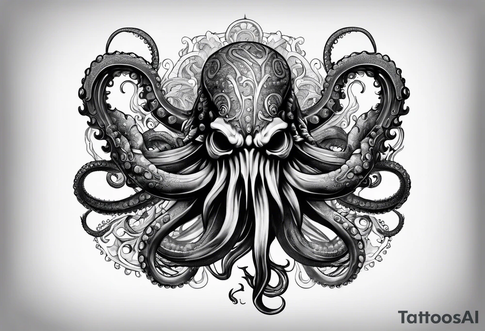 kraken with tentacles tattoo idea