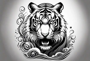 Tiger in water forearm tattoo tattoo idea