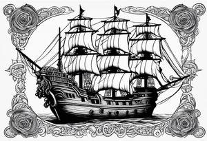 octopus pirate ship tattoo idea