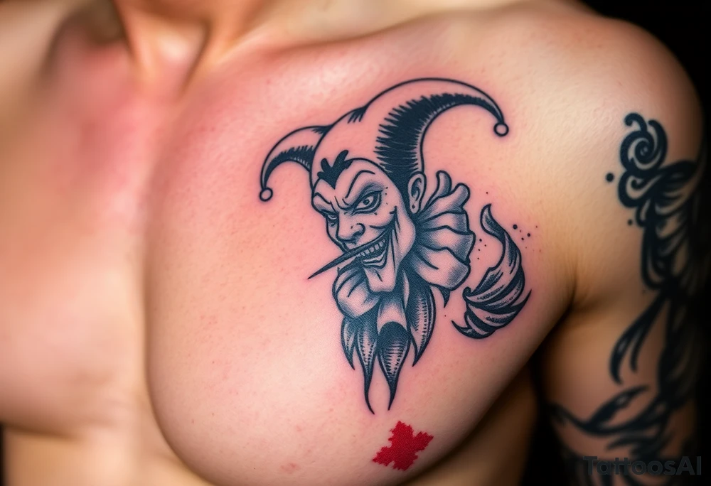 jester coming out of smoke tattoo idea