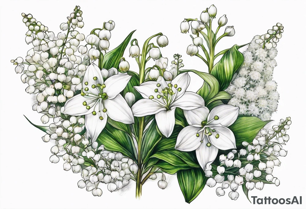 water hemlock and lily of the valley tattoo idea