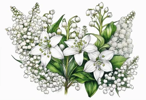 water hemlock and lily of the valley tattoo idea