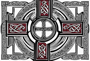 celtic cross with flowersimple celtic cross with flowers intertwined tattoo idea