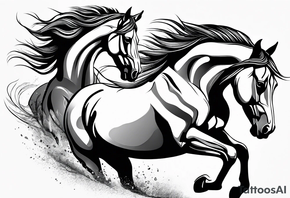 Horse portrait no shading tattoo idea